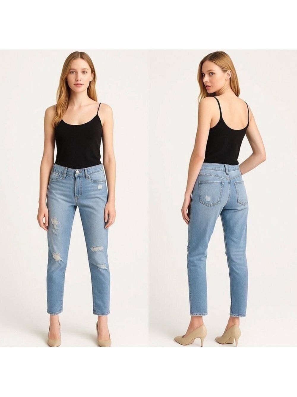 GAP 1969 👖 Sexy Boyfriend Distressed Ankle Jeans Size 0/25 Low Rise - Picture 12 of 13